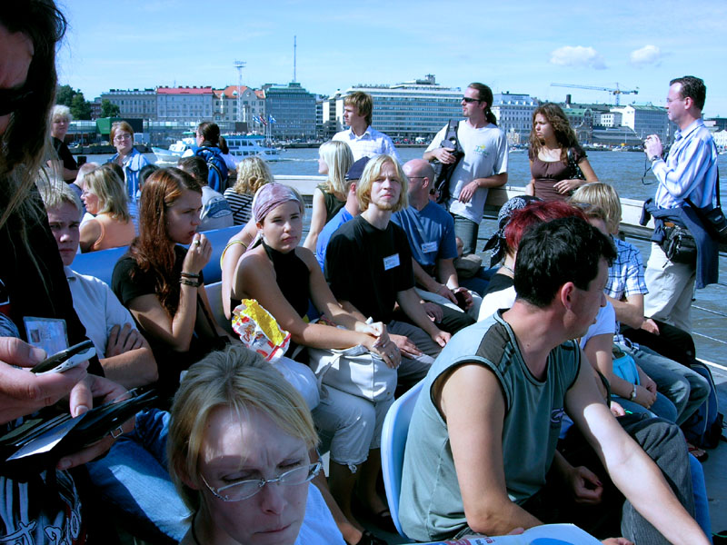 The weather was fine so most of us stayed outside