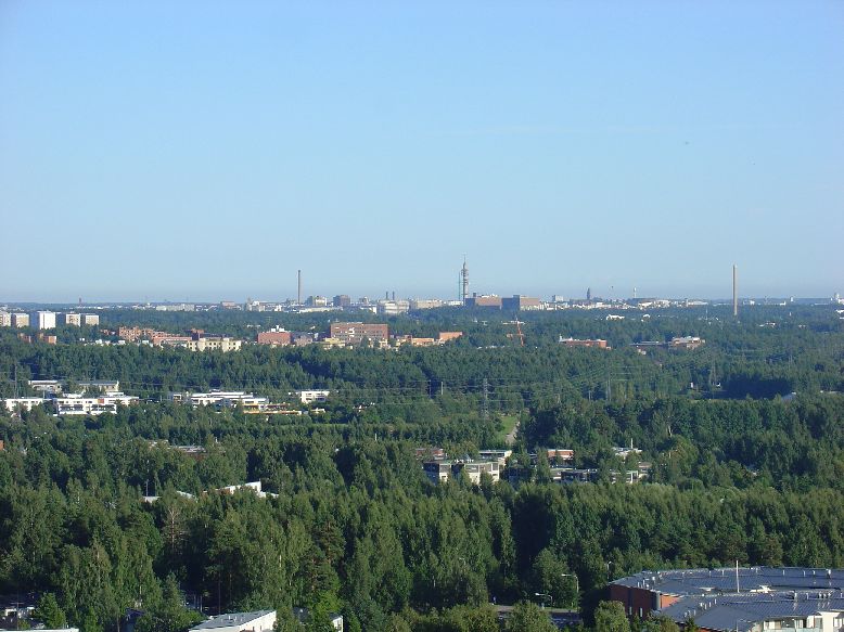 downtown helsinki seen from the highest place in helsinki