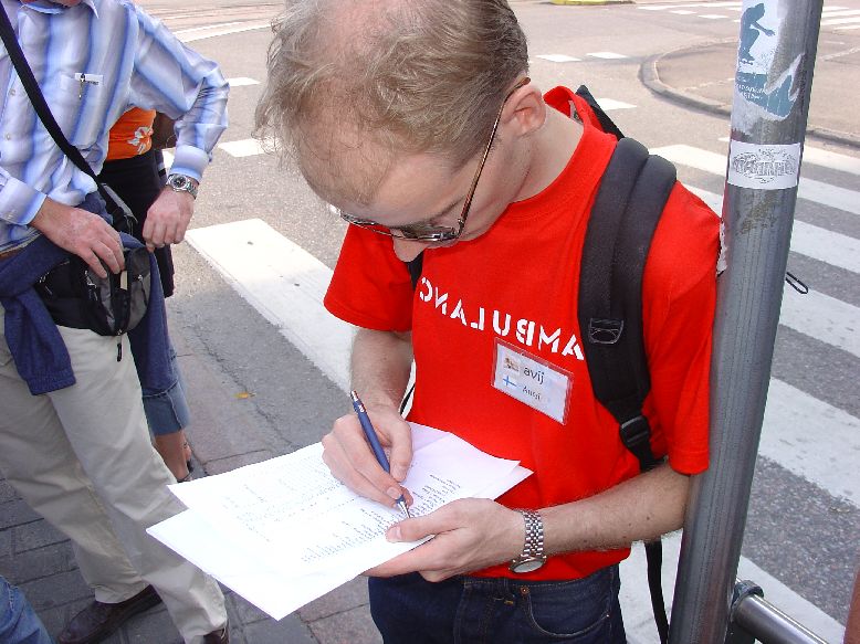 avij checking the schedule