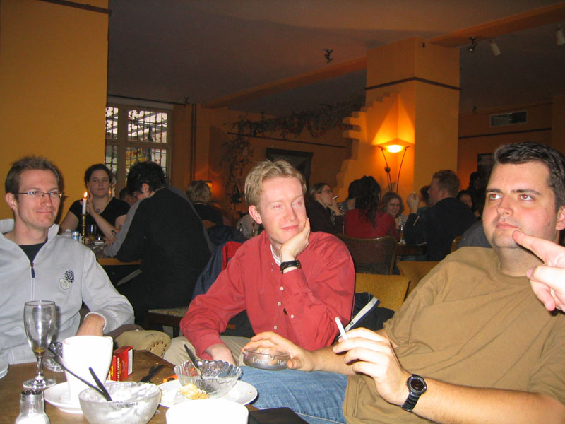 the next day: brunch. Nivram, Crazy Bob, helloggs