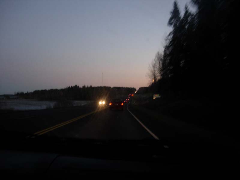 Getting closer to home. It's so dark already 'cause of turning the clocks an hour back last night.