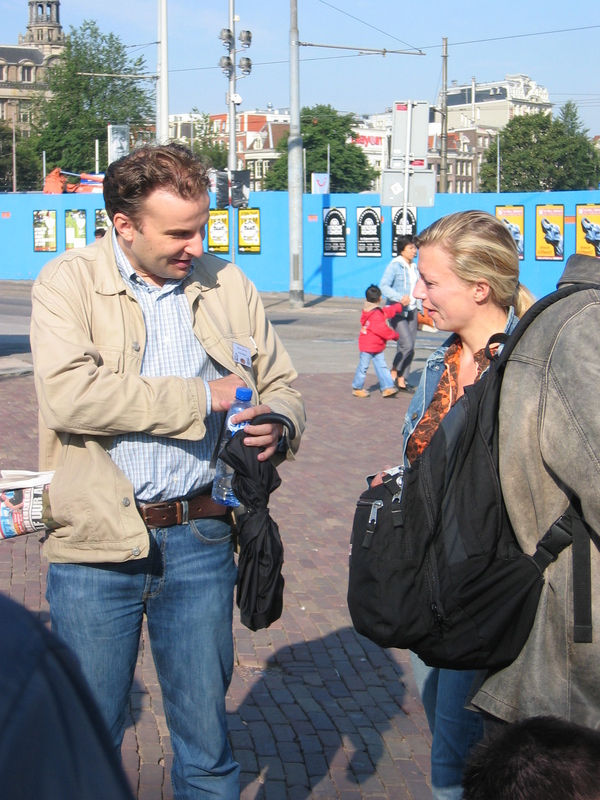 We almost got an extra person to our group -- the lady thought we were some other group that she was supposed to meet. Mr Euro explaining EBT to her.
