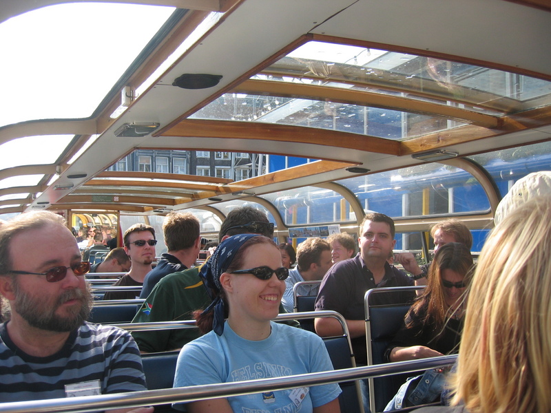 On the canal boat. Puupenni and pooca closest to the camera.