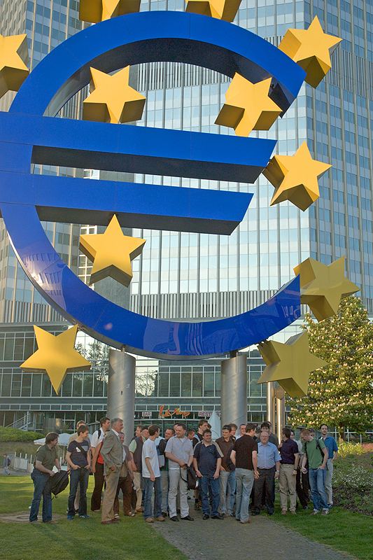 trackers in front of the ecb
