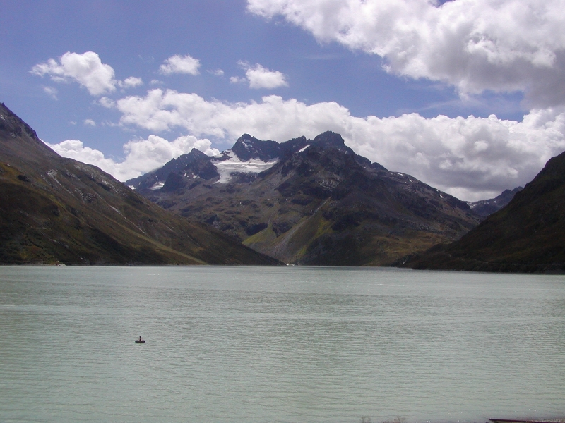 The silvretta Stausee at an altitude of 2030 meters.