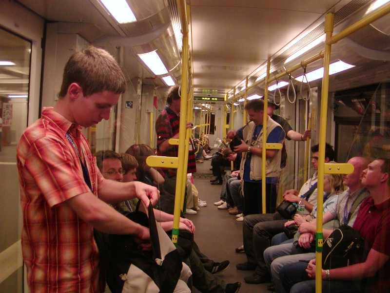 Travelling in the U-Bahn.