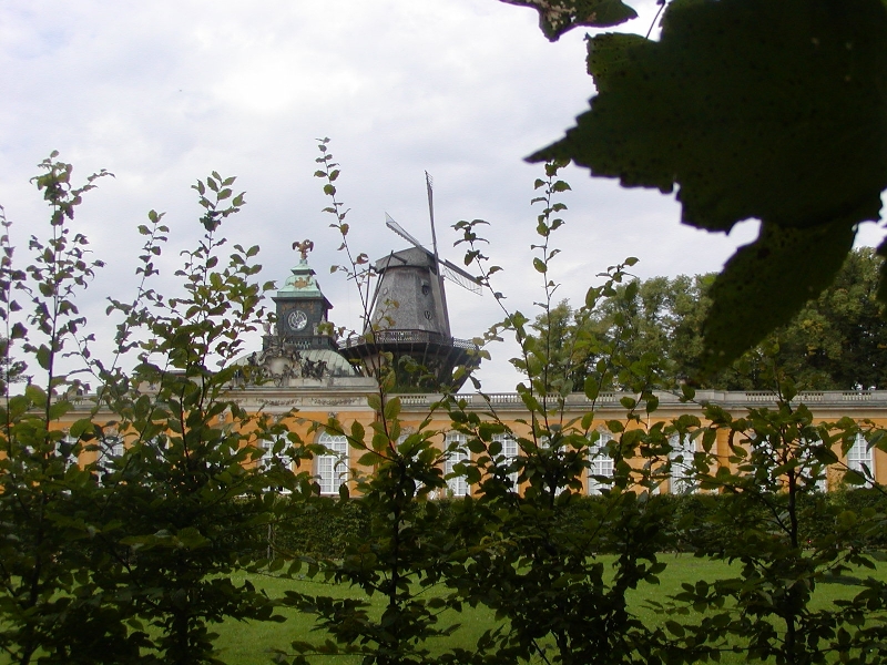 The windmill for transporting water to the fountains.