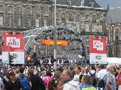 groups performing on the stages on the Uitmarkt
