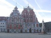 The beautifull restored Melngalvju (Blackheads) House of Riga.
