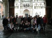 grop picture in front in front of Ferrara cathedral