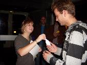 Fons getting his bowling prize!