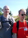 Techno-haemoglobin and avij. Look at how nice name badges we had :)