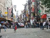 View into crowed street