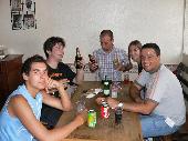 We spent the afternoon chatting in a bar.<br>Left to right: Miguel, <a href='http://www.eurobilltrackerforum.com/phpBB2/profile.php?mode=viewprofile&u=359' target='_blank'>BogPoet</a>, <a href='http://www.eurobilltrackerforum.com/phpBB2/profile.php?mode=viewprofile&u=1651' target='_blank'>Hugo</a>, <a href='http://www.eurobilltrackerforum.com/phpBB2/profile.php?mode=viewprofile&u=1651' target='_blank'>Any</a> and <a href='http://www.eurobilltrackerforum.com/phpBB2/profile.php?mode=viewprofile&u=1523' target='_blank'>jccom</a>.