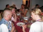 Friday evening dinner, in front Wally and Dakkus