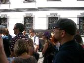 Guided tour in Bratislava, right-hand-side: Klapotec, striped shirt: Leofer40, white shirt: Turbo Tim, in between: pooca