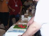 Star cutting his birthday cake