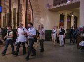 Walking to the exit of the station, Ellinoora, Heidi, Mr Euro, Fanny & Dakkus, wife of Hoppa, Henriika, Hoppa, Speukes & prisje, HBoZ.
