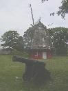 Windmill with canon of the Kastellet Frederikshavn in Copenhagen.