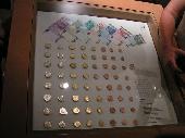 <b>Day 2 - All the euros in a row </b><br />A display of euro notes and coins in the museum of the National Bank. Unfortunately I didn't get a good shot of the special &euro; 2 coin on the right.