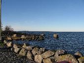 Aavaa merta silm&auml;nkantamattomiin Raippaluodon Klobbskatin kalasatamasta n&auml;htyn&auml;.