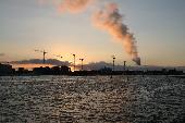 sunset over amsterdam