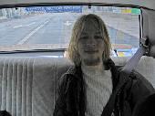 Heading back to civilization now ;) Dakkus sitting at the back of Prynde's car. Nice stickers, Prynde :D