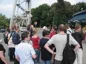 In front of Atomium, waiting for tickets