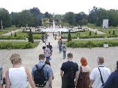 walking towards the beautifull fountain.