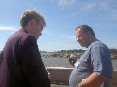 KimmoJ joined us on the way to ferry. Here he is greeting BaliBennie