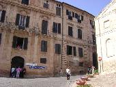 View of Piazzetta Sabato del Villaggio - Saturday in the Village Square, named from another Leopardi's famous poem