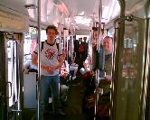 The morning after in the tram