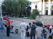Gathering around our guide