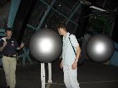 between the balls I