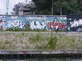 One of the last remaining pieces of the Berlin Wall.