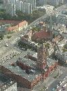 View over Berlin. Rotes Rathaus and Nikolaikirche.