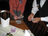 making two persons lucky: changing a 500 Euro note with the waiter (in 5 Euro notes, of course)