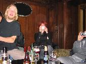 turkoosi and Prynde taking pictures of us. This bar used to be an old bank, thus the name Old Bank.