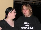 Titu and Prynde. At least the latter is a fan of heavy metal, according to the t-shirt