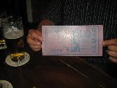 beer and a 500 Euro note (present of MuenzMuc)