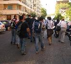 walking to the bus station