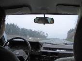 Prynde (driving) picked up Dakkus (right) and me