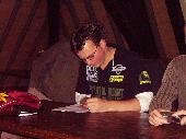 Giberski write his codes at a peace of paper
