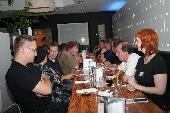 at the restaurant Dam Plaza (aplfi, v�v�, nivram,eddydevries, husband of v�v�, turkoosi)
