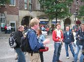 Crazy Bob in the foreground, craco and Cake having a discussion, Elmo, Ralf and Fons
