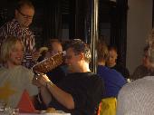 Dakkus and arto having fun. Waiter wondering who are these crazy people