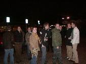 Saying our goodbyes in the night.