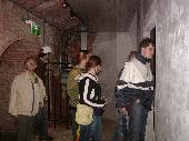 Walking through the maze of basements.