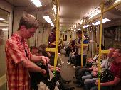 Travelling in the U-Bahn.