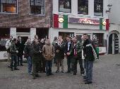 The group assembled in front of the restaurant in the old citycenter of Gorinchem.